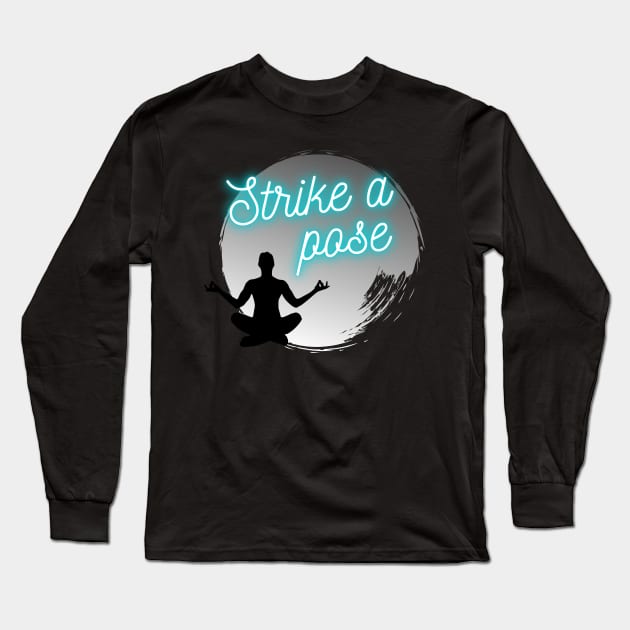 Meditation Pose in the Moonlight Long Sleeve T-Shirt by Rebekah Thompson